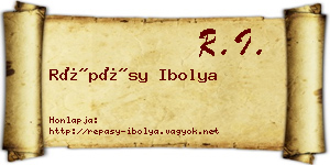 Répásy Ibolya névjegykártya