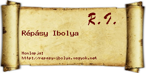 Répásy Ibolya névjegykártya